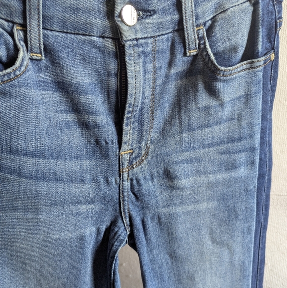 Jen7 by 7 for All Mankind Women's Size 4 Blue Cropped Straight Fringe Hem Jeans - Picture 12 of 14